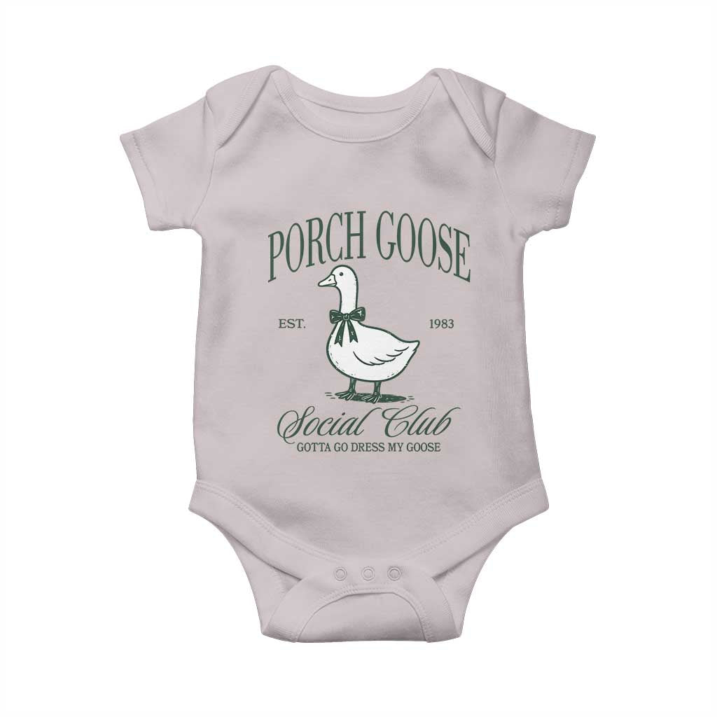 Porch Goose Baby Onesie Cute Garden Club Vibes Moms Grandmas TS10 Ice Gray Print Your Wear