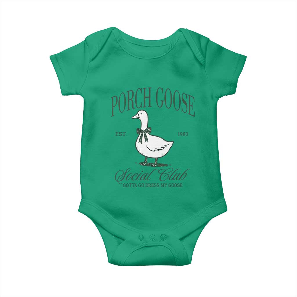 Porch Goose Baby Onesie Cute Garden Club Vibes Moms Grandmas TS10 Irish Green Print Your Wear