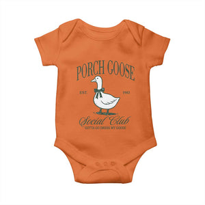 Porch Goose Baby Onesie Cute Garden Club Vibes Moms Grandmas TS10 Orange Print Your Wear