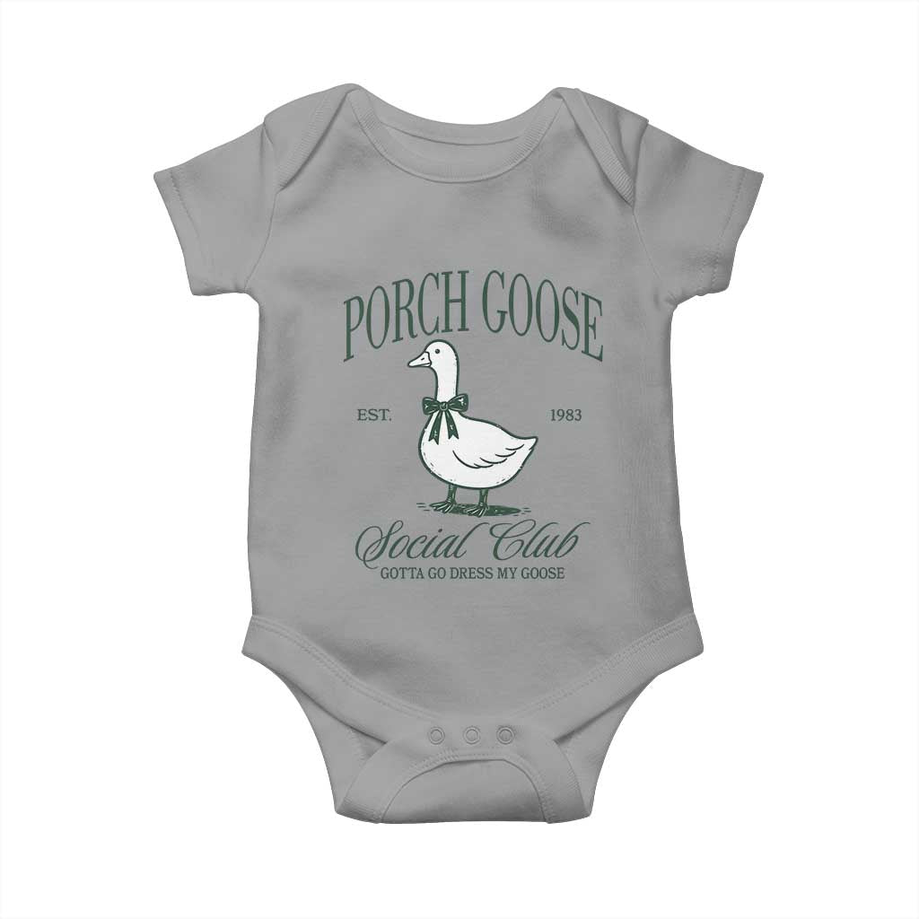 Porch Goose Baby Onesie Cute Garden Club Vibes Moms Grandmas TS10 Sport Gray Print Your Wear