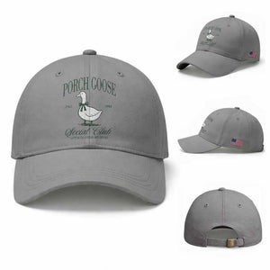 Porch Goose Baseball Cap Cute Garden Club Vibes Moms Grandmas TS10 Baseball Cap Universal Fit Sport Gray Print Your Wear