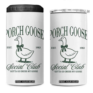 Porch Goose 4 in 1 Can Cooler Tumbler Cute Garden Club Vibes Moms Grandmas TS10 One Size: 16 oz White Print Your Wear