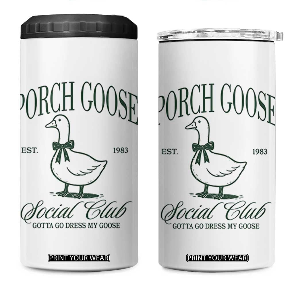 Porch Goose 4 in 1 Can Cooler Tumbler Cute Garden Club Vibes Moms Grandmas TS10 One Size: 16 oz White Print Your Wear