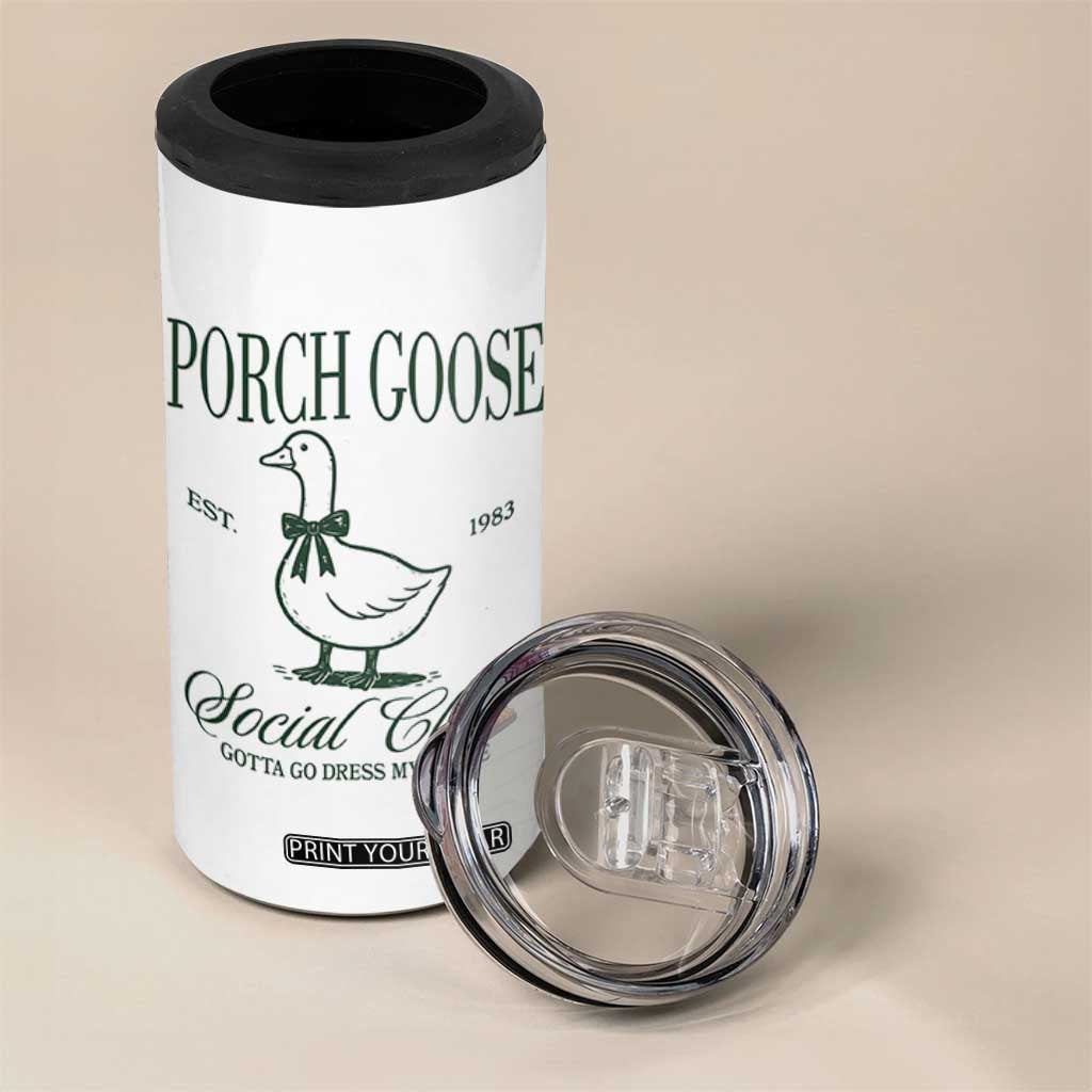 Porch Goose 4 in 1 Can Cooler Tumbler Cute Garden Club Vibes Moms Grandmas TS10 Print Your Wear