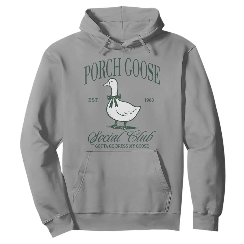 Porch Goose Hoodie Cute Garden Club Vibes Moms Grandmas TS10 Sport Gray Print Your Wear