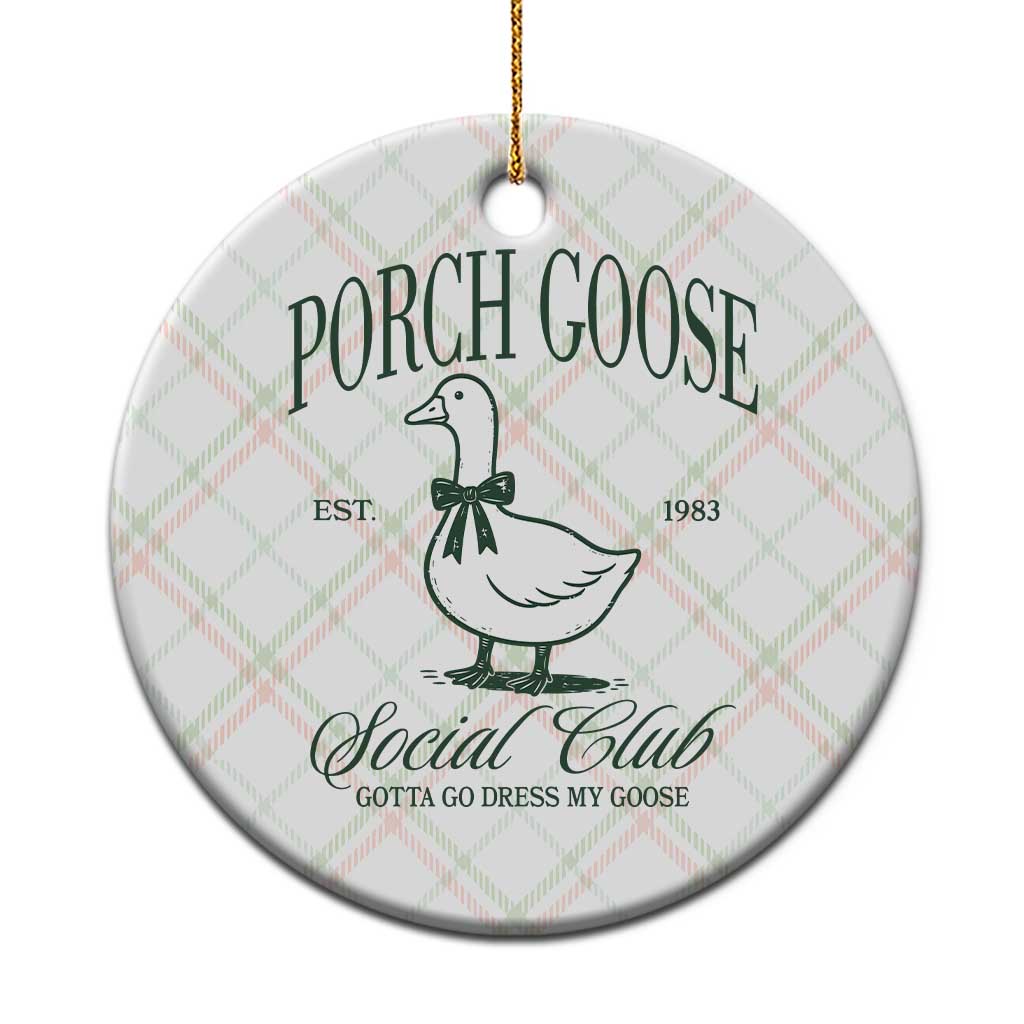 Porch Goose Ceramic Ornament Cute Garden Club Vibes Moms Grandmas TS10 1pc Christmas Plaid Print Your Wear