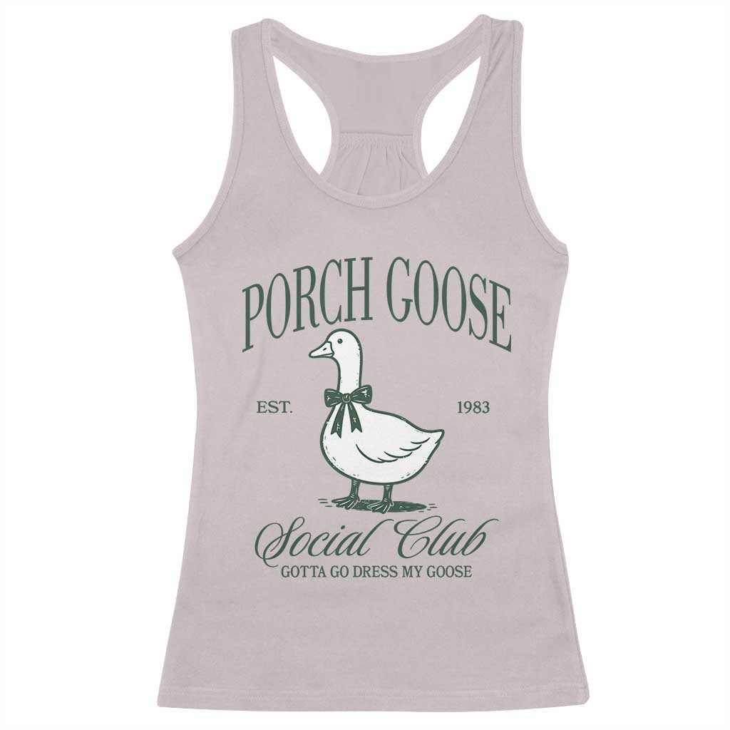 Porch Goose Racerback Tank Top Cute Garden Club Vibes Moms Grandmas TS10 Ice Gray Print Your Wear