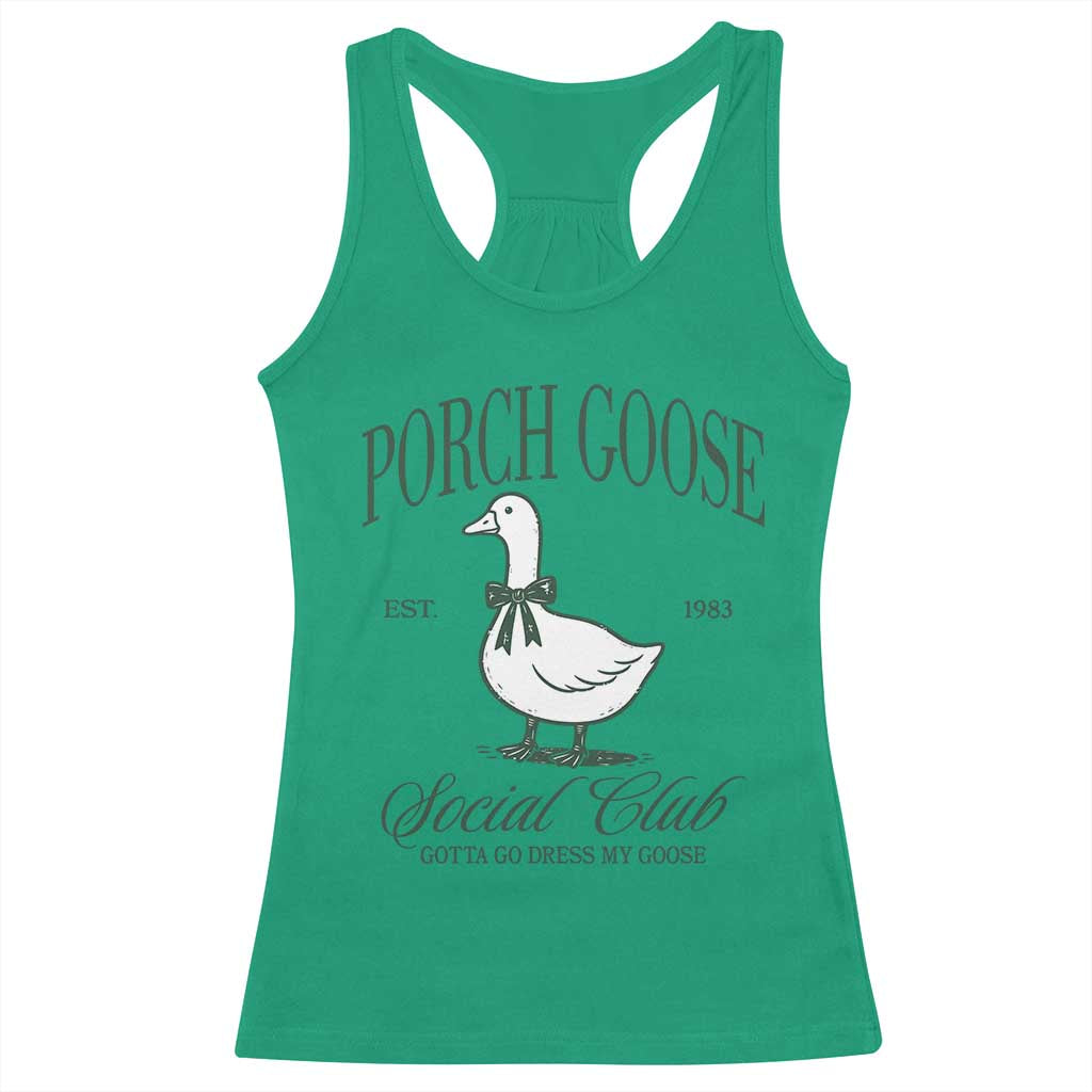 Porch Goose Racerback Tank Top Cute Garden Club Vibes Moms Grandmas TS10 Irish Green Print Your Wear