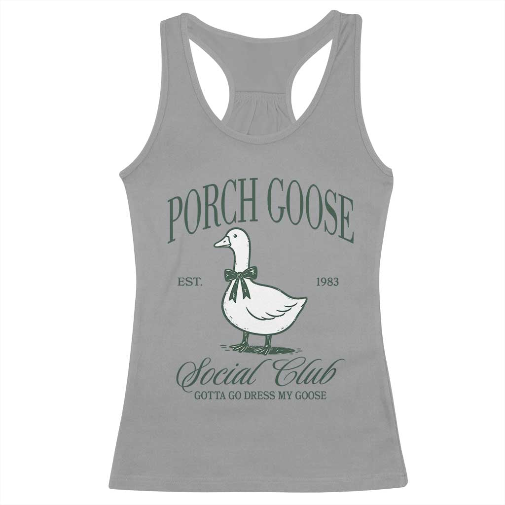 Porch Goose Racerback Tank Top Cute Garden Club Vibes Moms Grandmas TS10 Sport Gray Print Your Wear