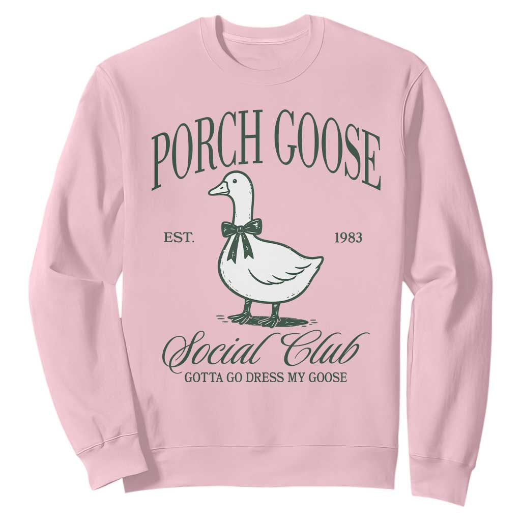 Porch Goose Sweatshirt Cute Garden Club Vibes Moms Grandmas TS10 Light Pink Print Your Wear