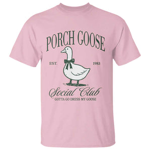 Porch Goose T Shirt Cute Garden Club Vibes Moms Grandmas TS10 Light Pink Print Your Wear