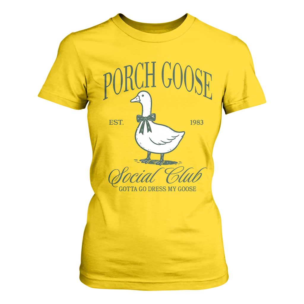 Porch Goose T Shirt For Women Cute Garden Club Vibes Moms Grandmas TS10 Daisy Print Your Wear