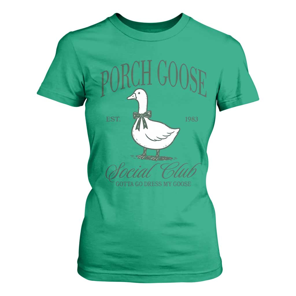 Porch Goose T Shirt For Women Cute Garden Club Vibes Moms Grandmas TS10 Irish Green Print Your Wear