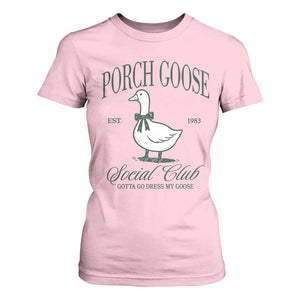 Porch Goose T Shirt For Women Cute Garden Club Vibes Moms Grandmas TS10 Light Pink Print Your Wear