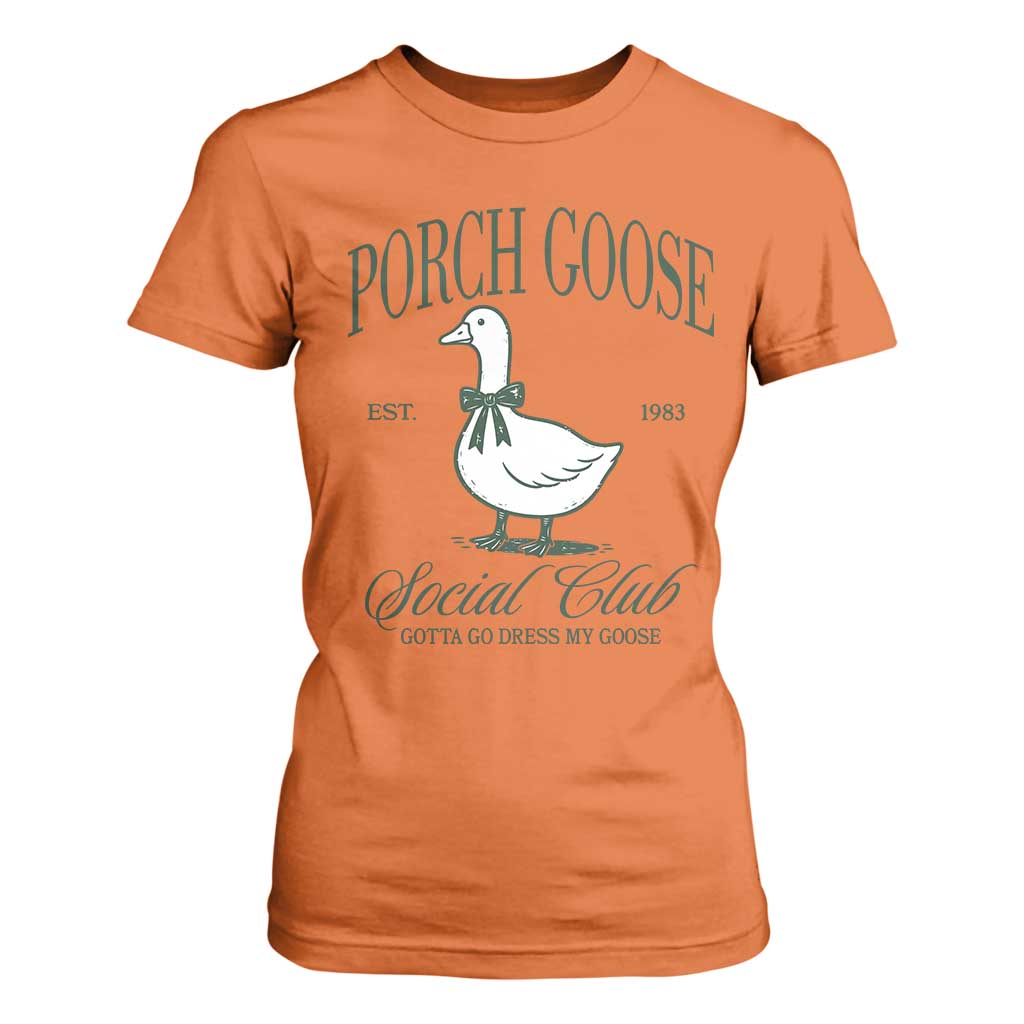 Porch Goose T Shirt For Women Cute Garden Club Vibes Moms Grandmas TS10 Orange Print Your Wear