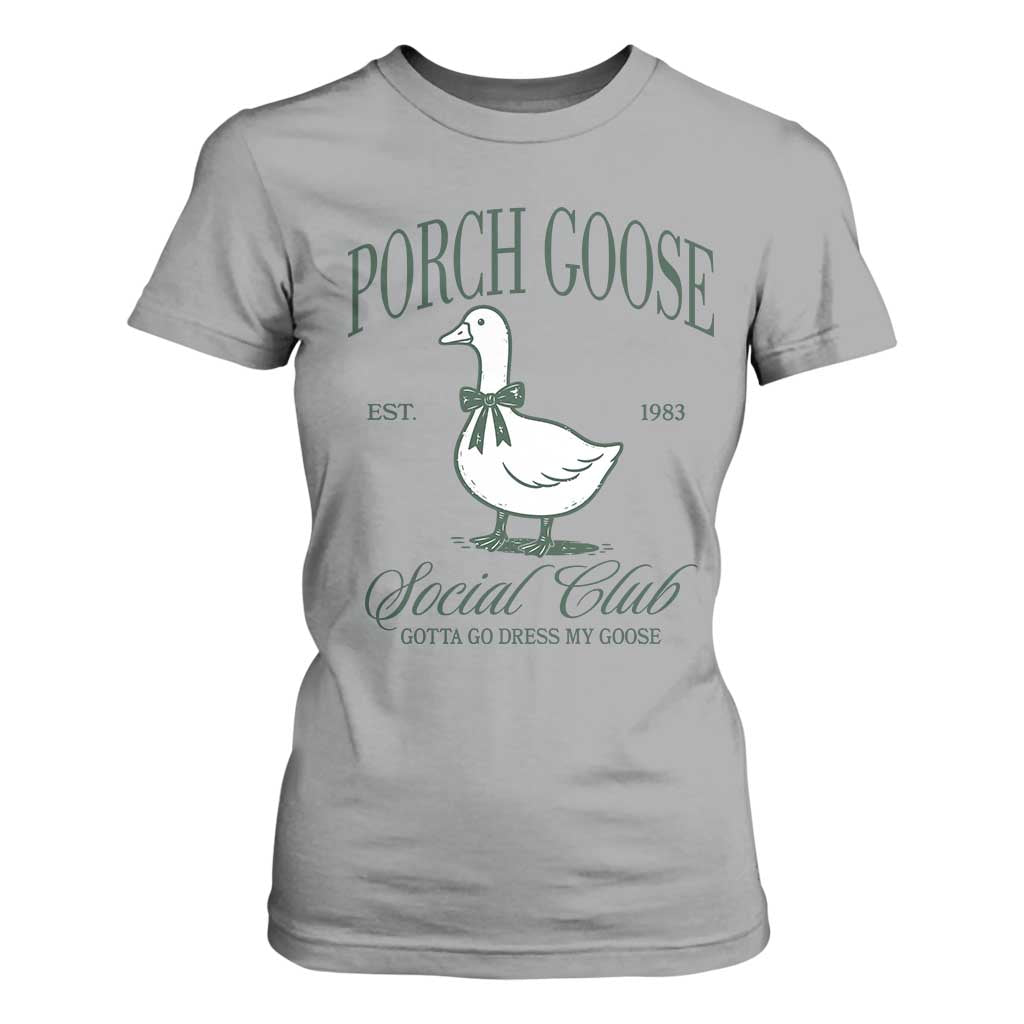 Porch Goose T Shirt For Women Cute Garden Club Vibes Moms Grandmas TS10 Sport Gray Print Your Wear