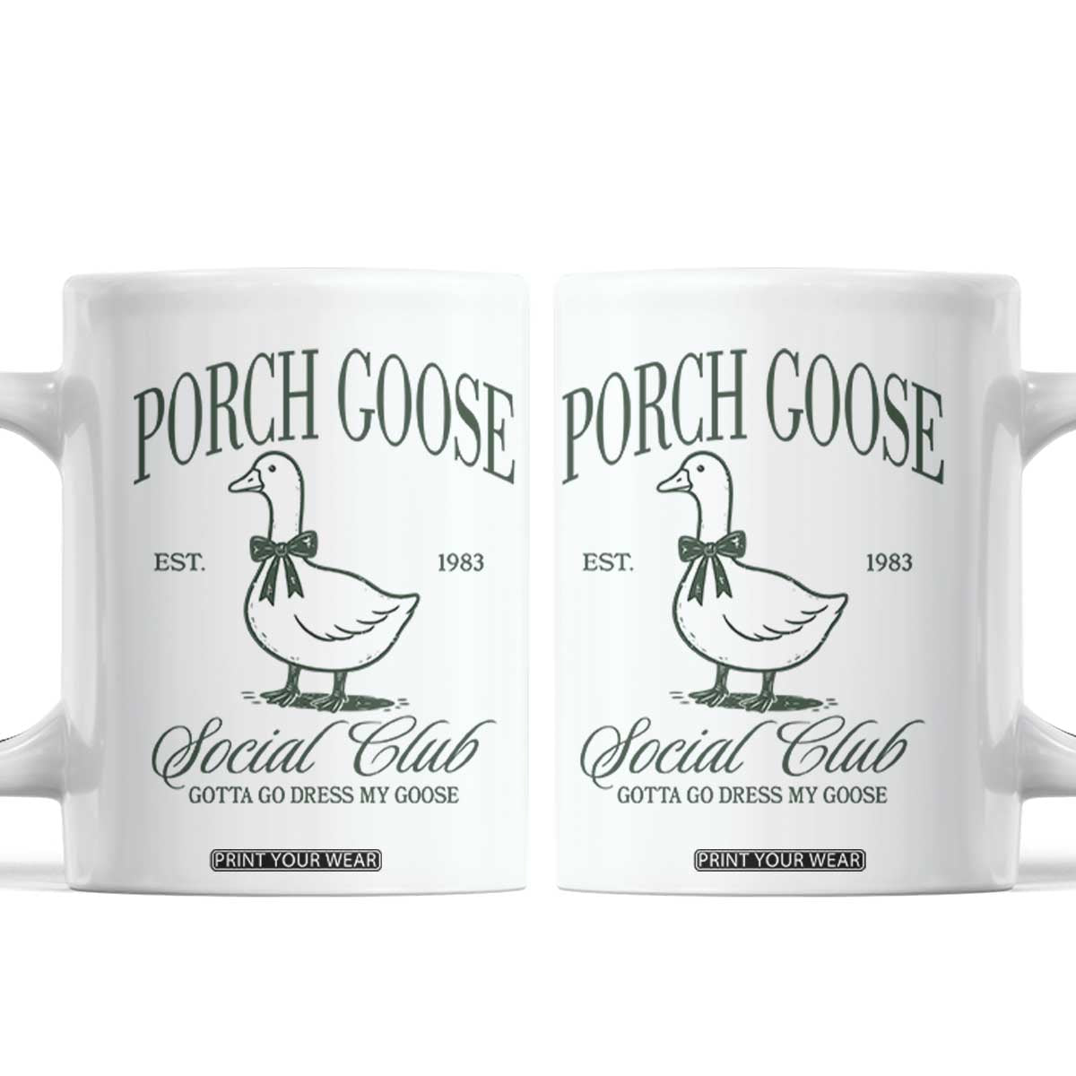 Porch Goose Coffee Mug Cute Garden Club Vibes Moms Grandmas TS10 White Print Your Wear