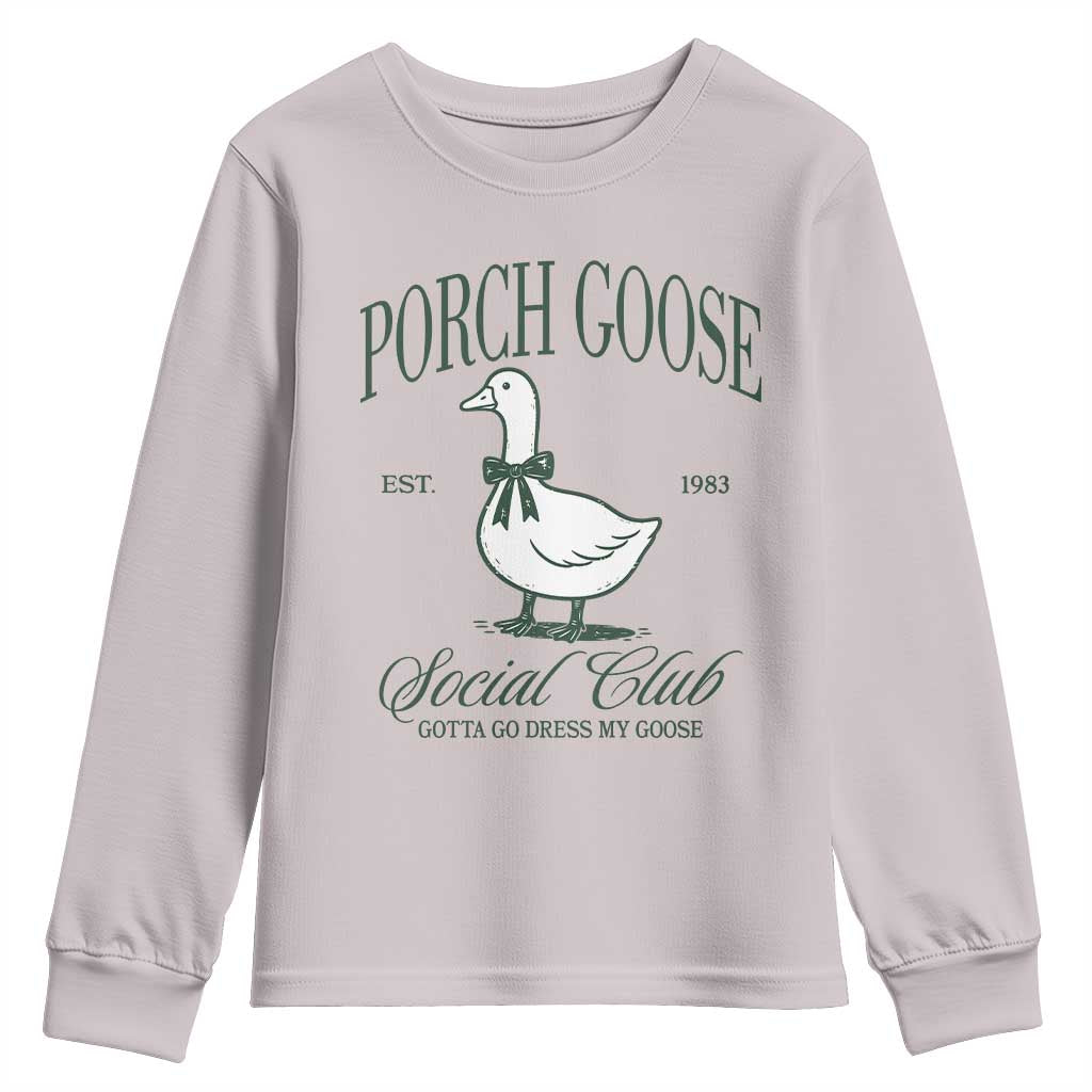 Porch Goose Youth Sweatshirt Cute Garden Club Vibes Moms Grandmas TS10 Ice Gray Print Your Wear
