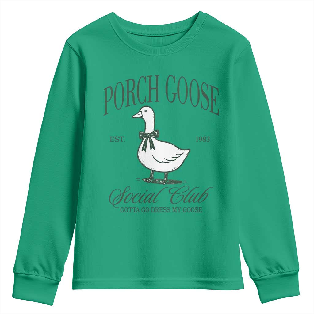 Porch Goose Youth Sweatshirt Cute Garden Club Vibes Moms Grandmas TS10 Irish Green Print Your Wear