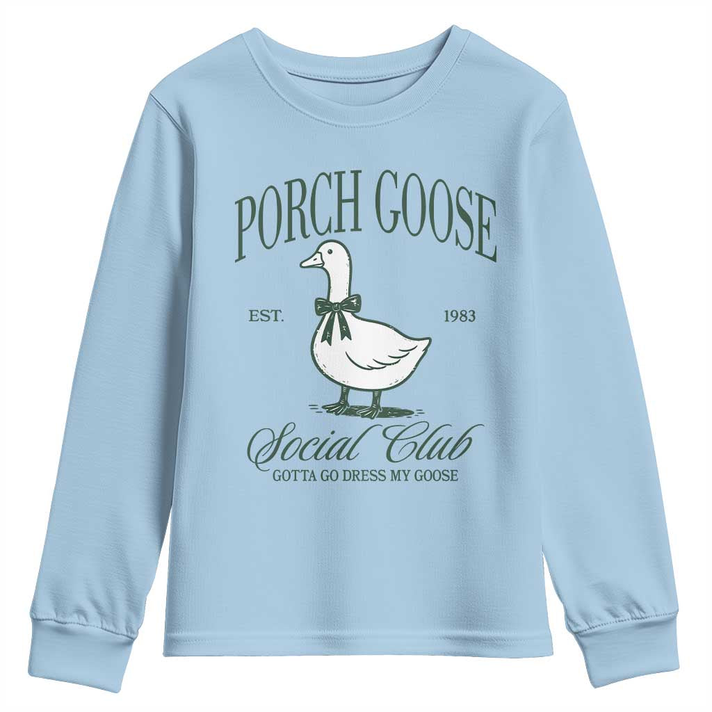 Porch Goose Youth Sweatshirt Cute Garden Club Vibes Moms Grandmas TS10 Light Blue Print Your Wear