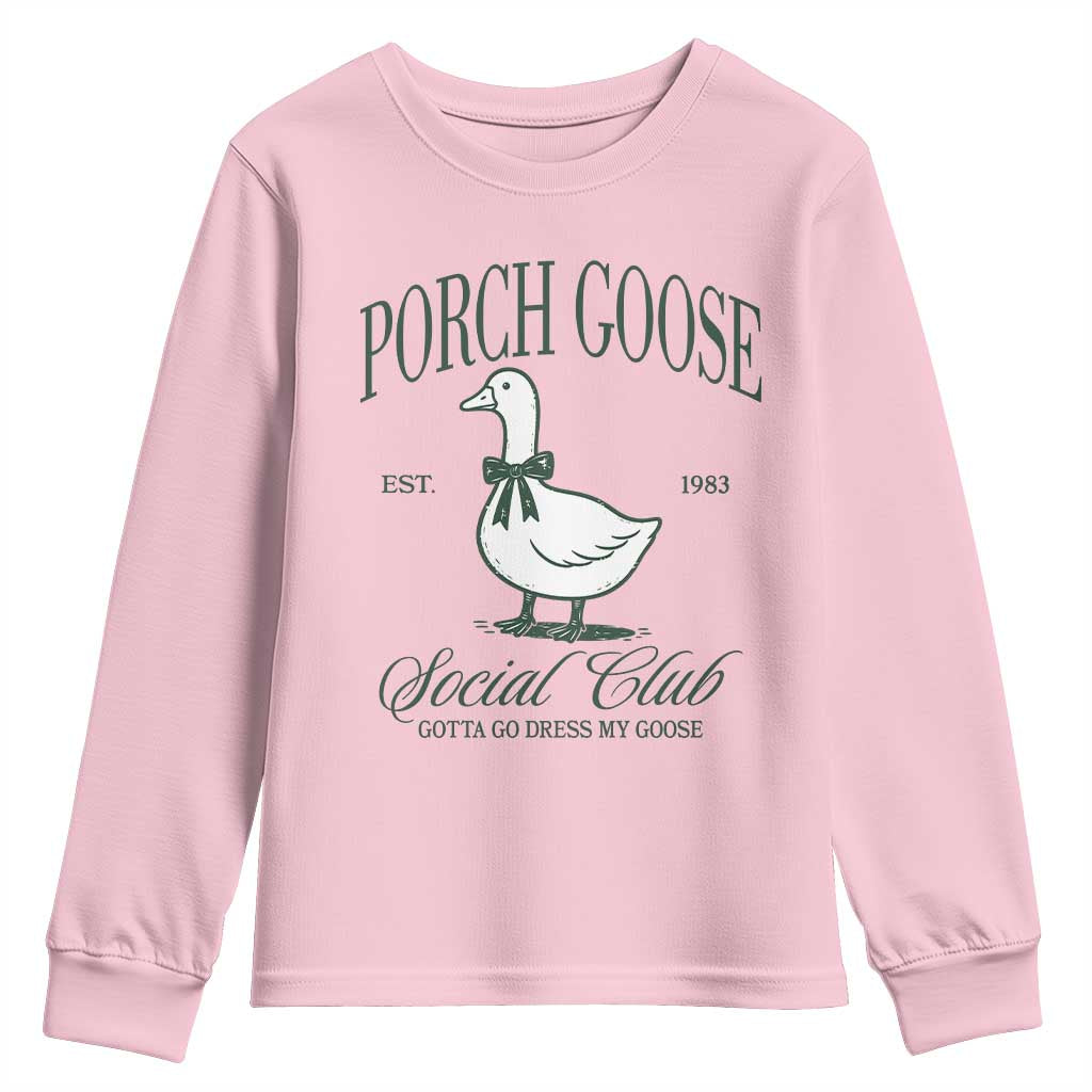 Porch Goose Youth Sweatshirt Cute Garden Club Vibes Moms Grandmas TS10 Light Pink Print Your Wear