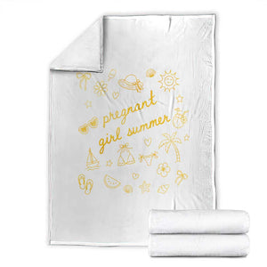 Pregnant Girl Summer Throw Blanket Cute Beach Summer Pregnancy Announcement Baby Shower