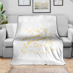 Pregnant Girl Summer Throw Blanket Cute Beach Summer Pregnancy Announcement Baby Shower
