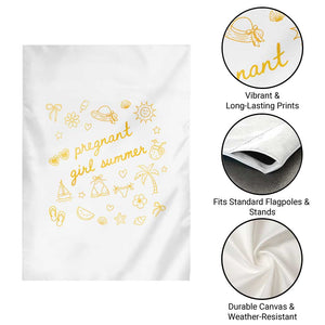 Pregnant Girl Summer Garden Flag Cute Beach Summer Pregnancy Announcement Baby Shower
