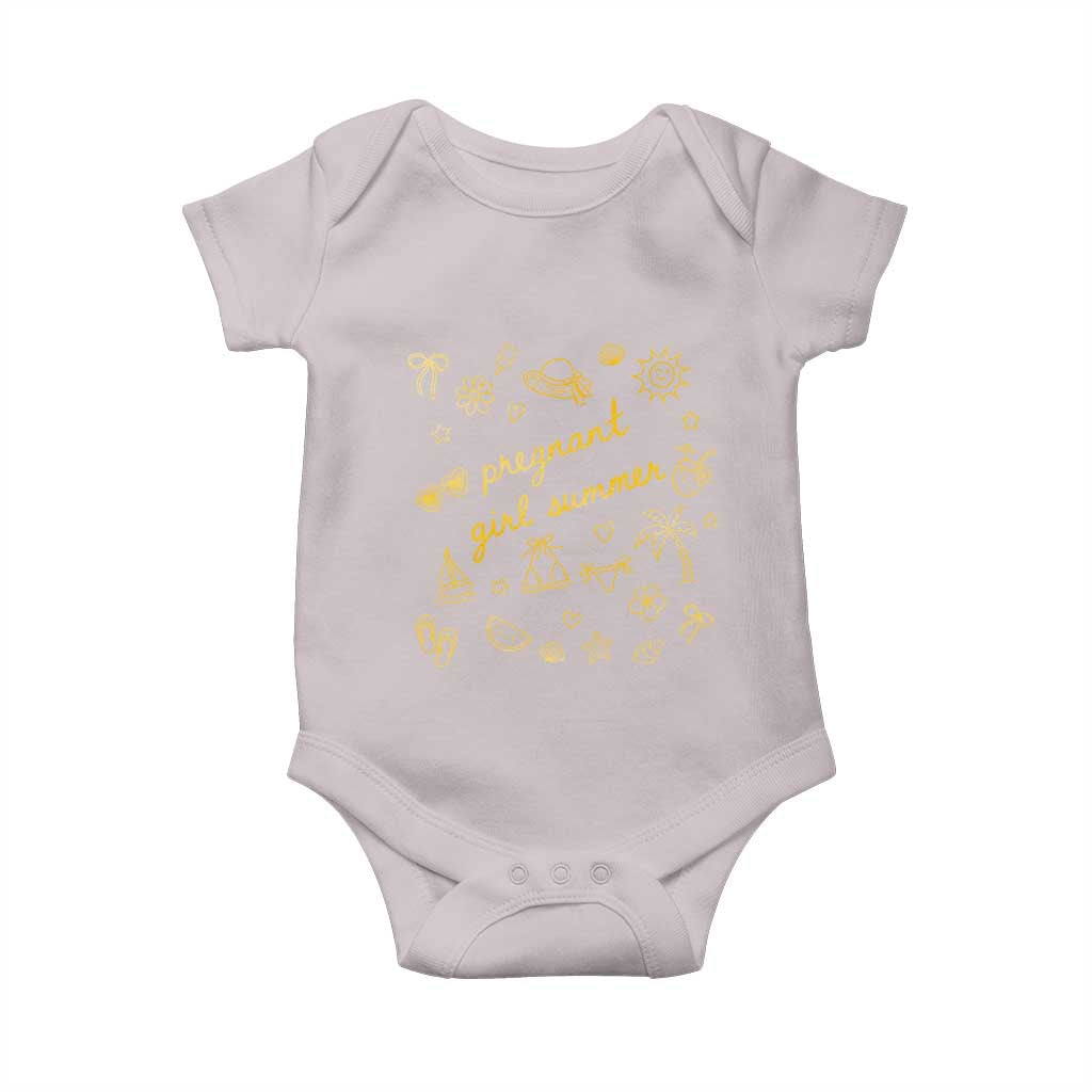 Pregnant Girl Summer Baby Onesie Cute Beach Summer Pregnancy Announcement Baby Shower