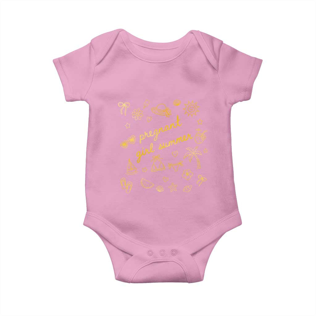 Pregnant Girl Summer Baby Onesie Cute Beach Summer Pregnancy Announcement Baby Shower