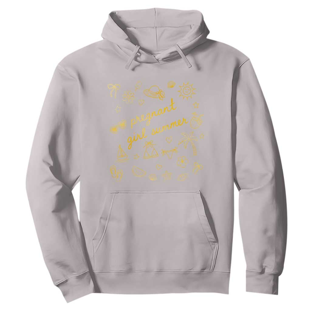 Pregnant Girl Summer Hoodie Cute Beach Summer Pregnancy Announcement Baby Shower