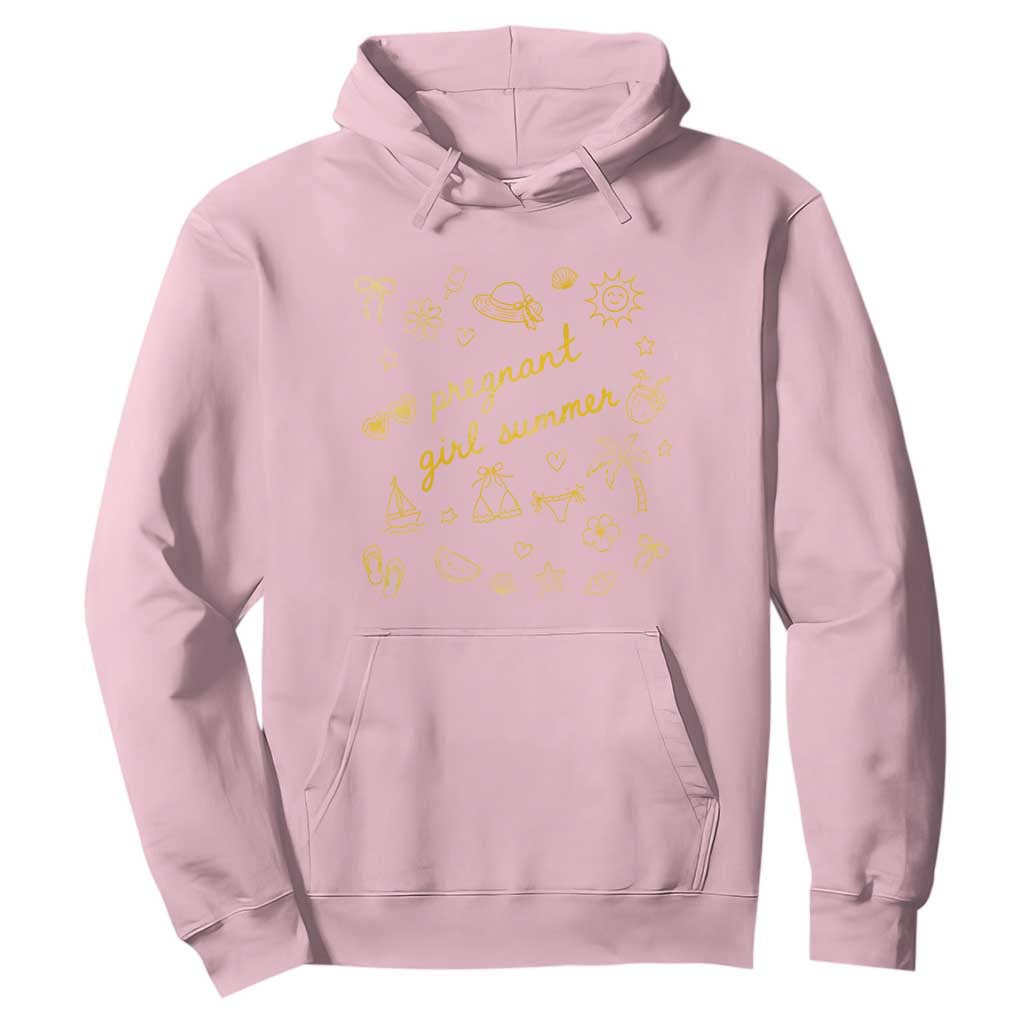Pregnant Girl Summer Hoodie Cute Beach Summer Pregnancy Announcement Baby Shower