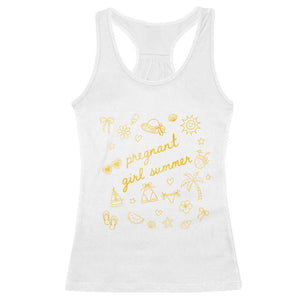 Pregnant Girl Summer Racerback Tank Top Cute Beach Summer Pregnancy Announcement Baby Shower