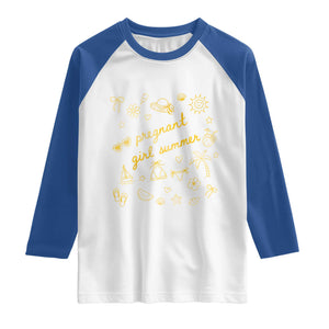 Pregnant Girl Summer Raglan Shirt Cute Beach Summer Pregnancy Announcement Baby Shower