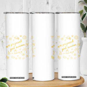 Pregnant Girl Summer Skinny Tumbler Cute Beach Summer Pregnancy Announcement Baby Shower