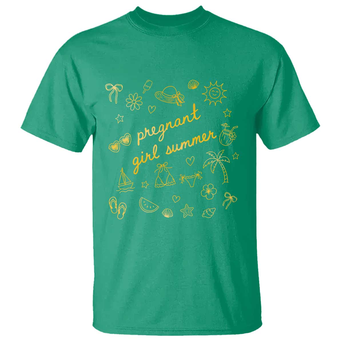 Pregnant Girl Summer T Shirt Cute Beach Summer Pregnancy Announcement Baby Shower