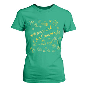 Pregnant Girl Summer T Shirt For Women Cute Beach Summer Pregnancy Announcement Baby Shower