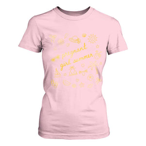 Pregnant Girl Summer T Shirt For Women Cute Beach Summer Pregnancy Announcement Baby Shower