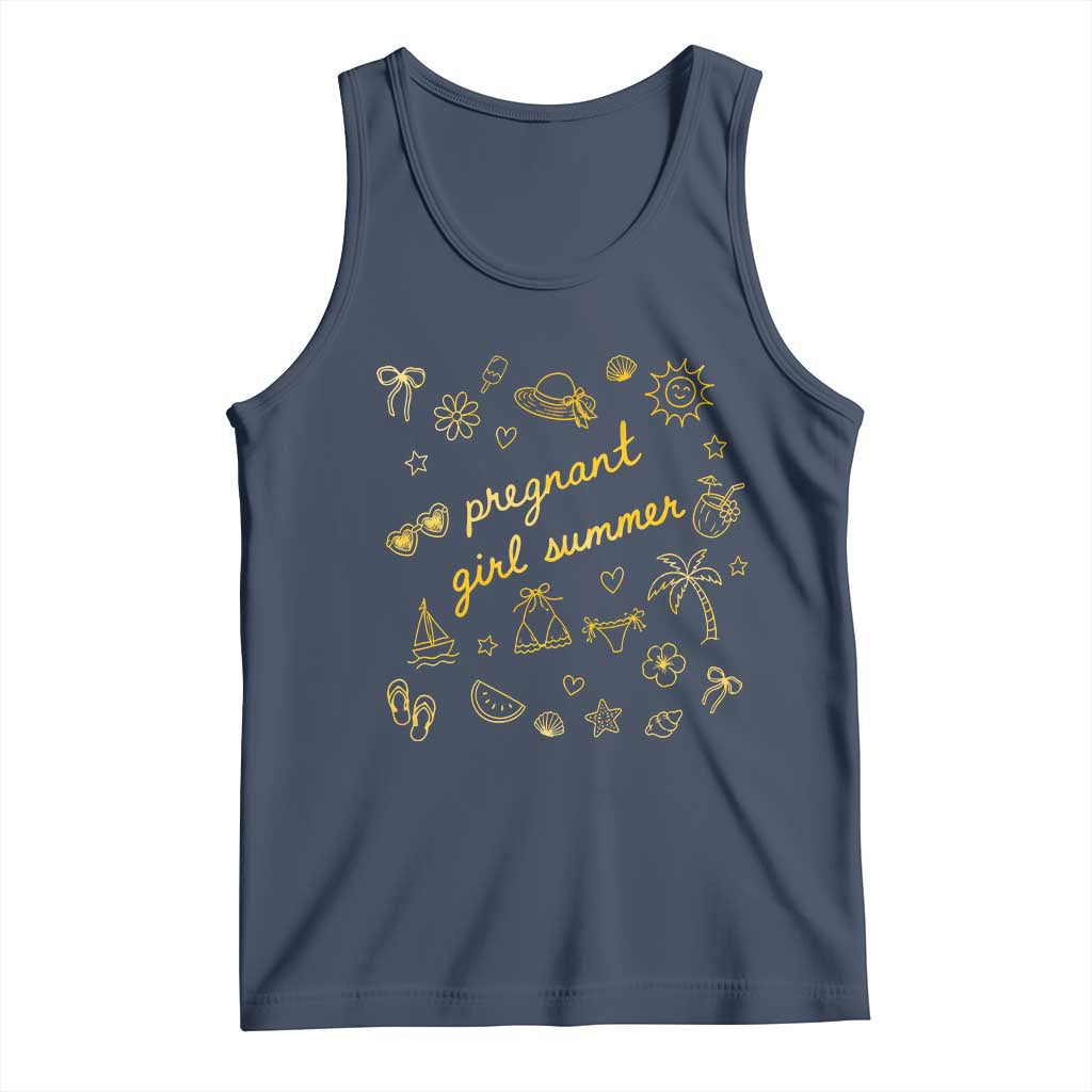 Pregnant Girl Summer Tank Top Cute Beach Summer Pregnancy Announcement Baby Shower