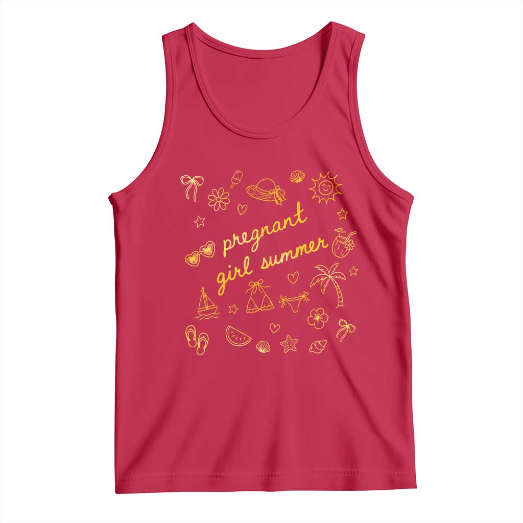 Pregnant Girl Summer Tank Top Cute Beach Summer Pregnancy Announcement Baby Shower