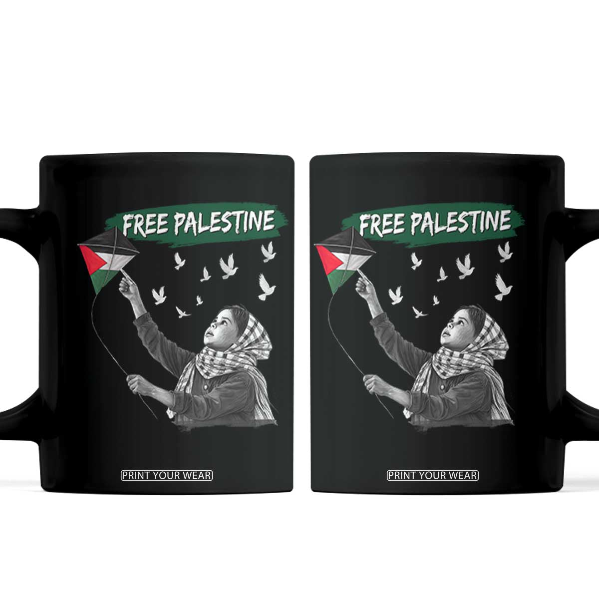 Free Palestine Coffee Mug Gaza Palestinian Flag TS10 Black Print Your Wear