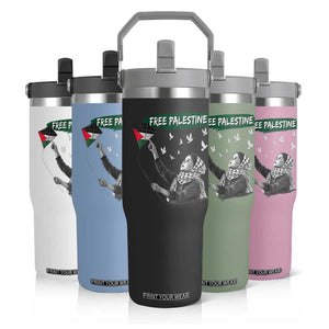 Free Palestine Flip Straw Tumbler Gaza Palestinian Flag TS10 Print Your Wear