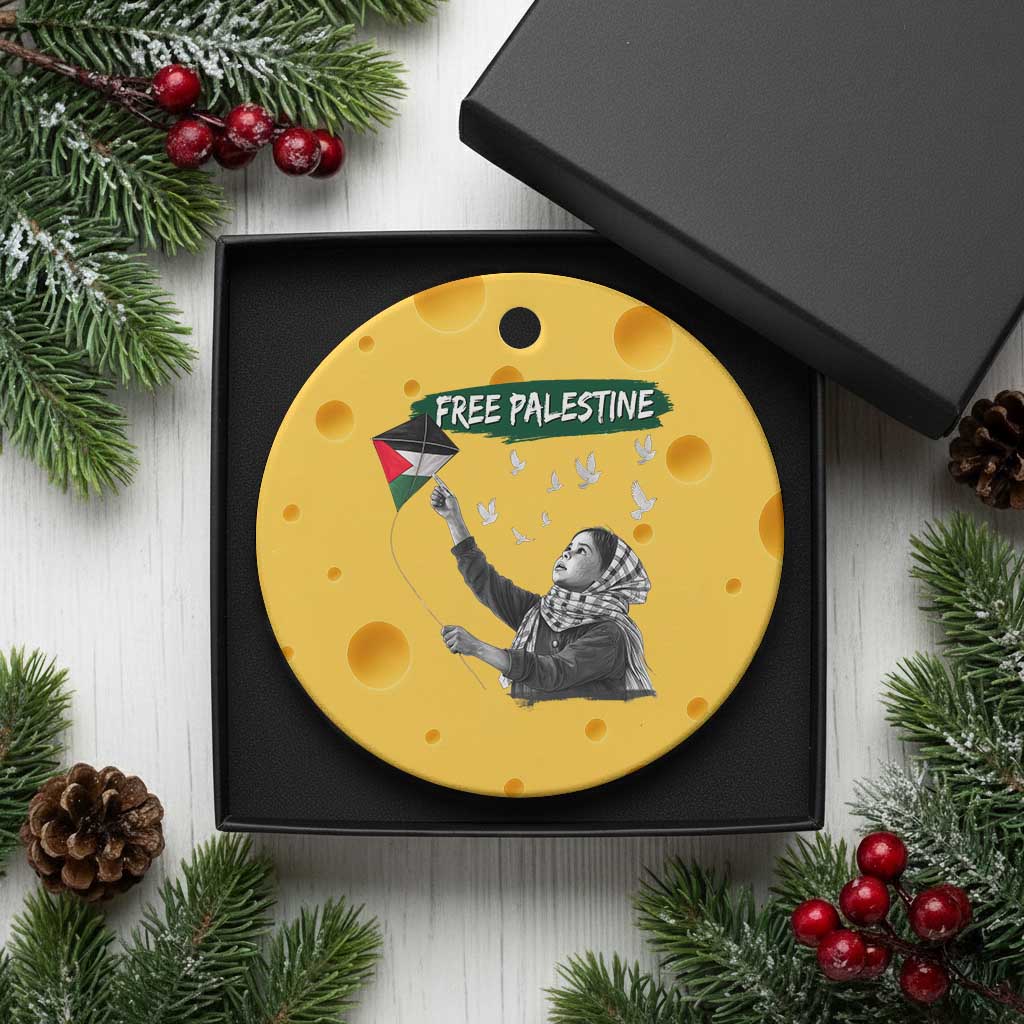 Free Palestine Ceramic Ornament Gaza Palestinian Flag TS10 1pc Yellow Cheese Print Your Wear
