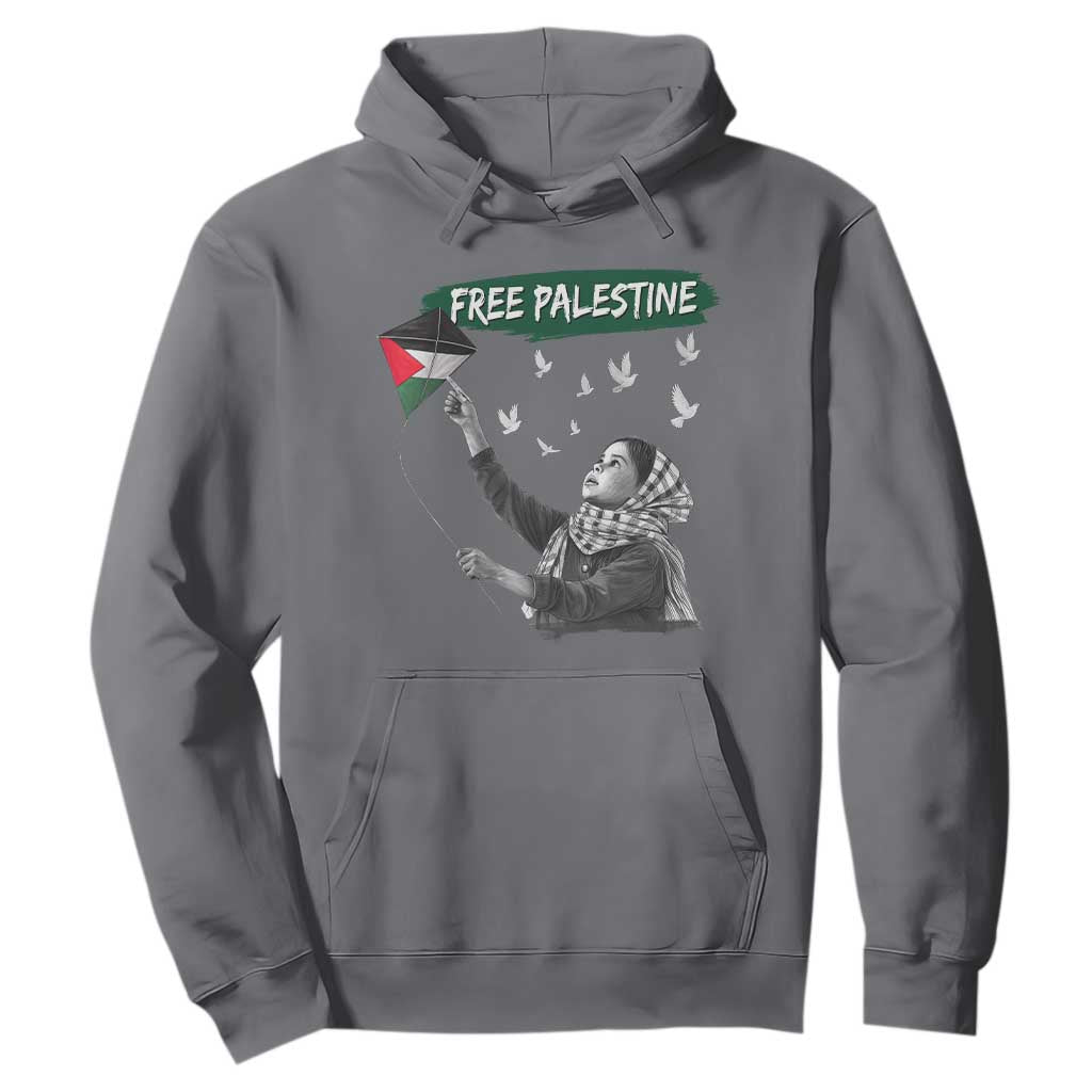 Free Palestine Hoodie Gaza Palestinian Flag TS10 Charcoal Print Your Wear