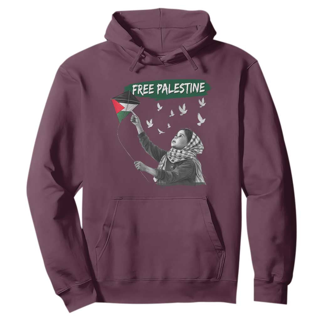 Free Palestine Hoodie Gaza Palestinian Flag TS10 Maroon Print Your Wear