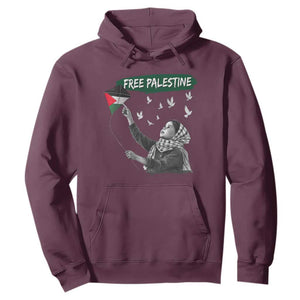 Free Palestine Hoodie Gaza Palestinian Flag TS10 Maroon Print Your Wear