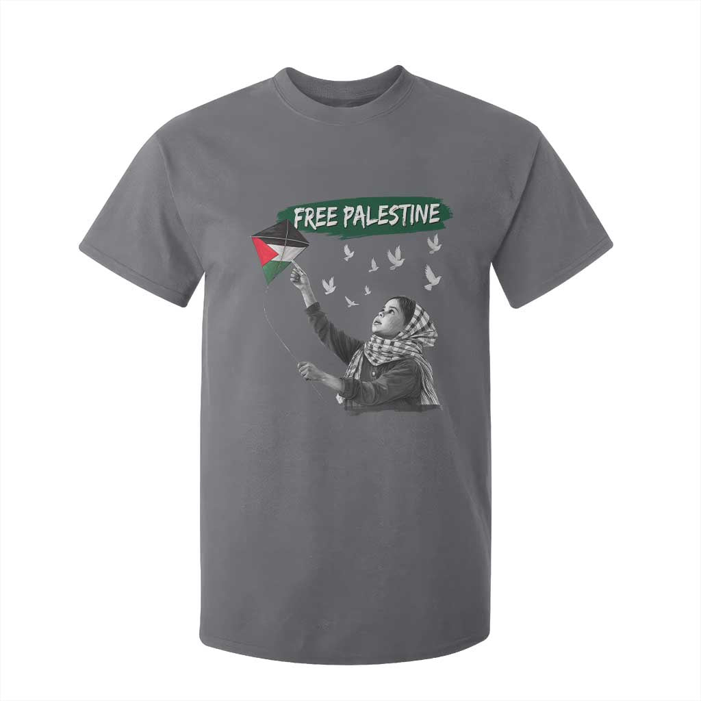 Free Palestine T Shirt For Kid Gaza Palestinian Flag TS10 Charcoal Print Your Wear