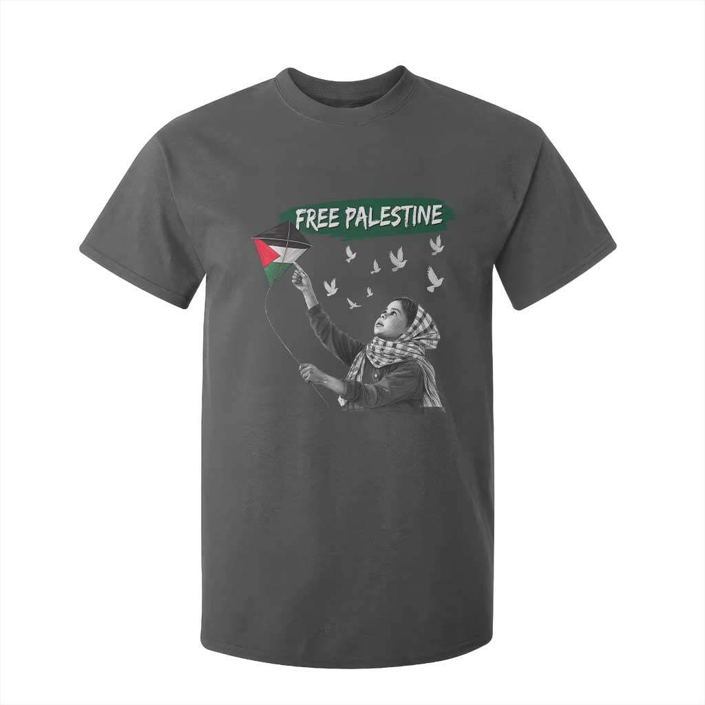Free Palestine T Shirt For Kid Gaza Palestinian Flag TS10 Dark Heather Print Your Wear