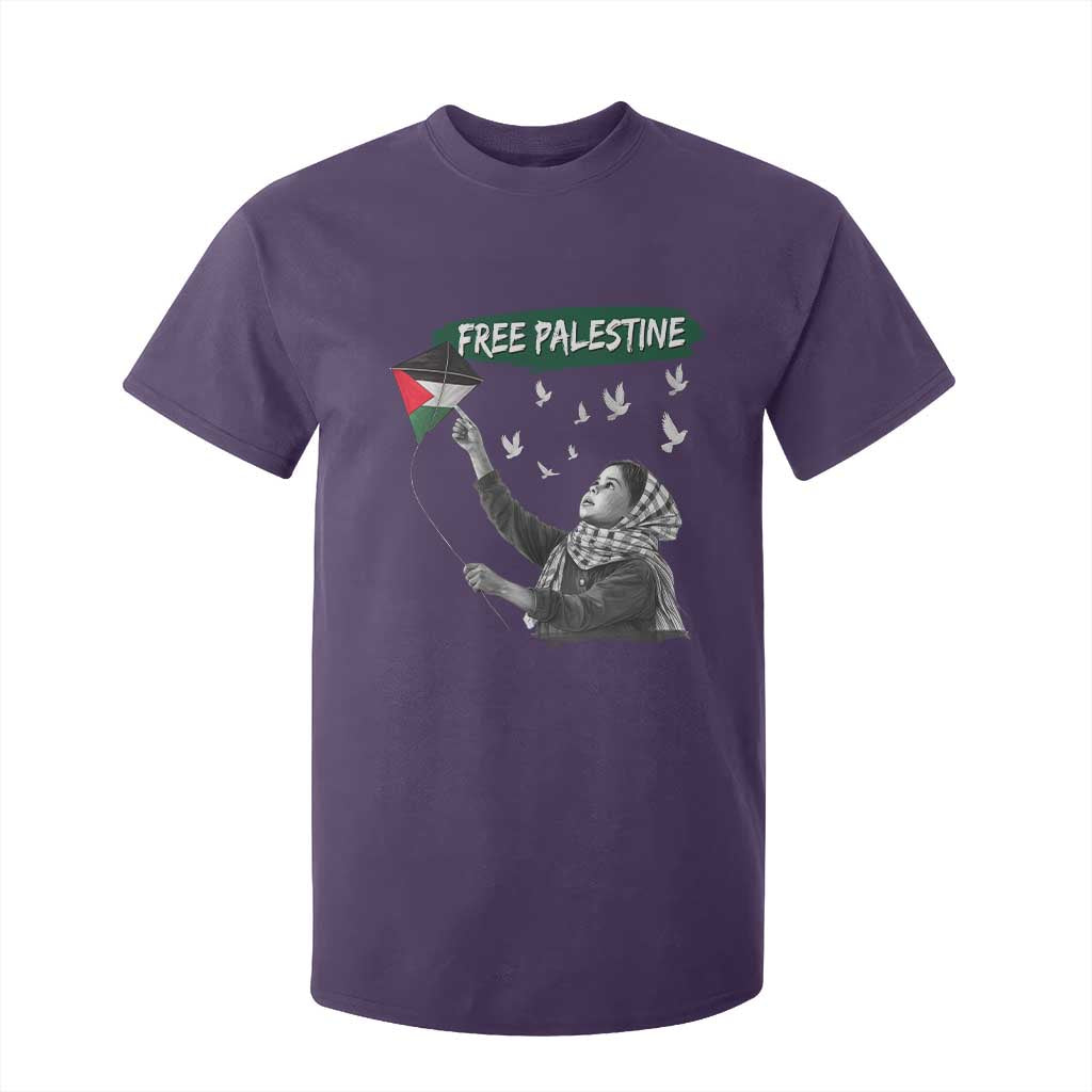 Free Palestine T Shirt For Kid Gaza Palestinian Flag TS10 Purple Print Your Wear