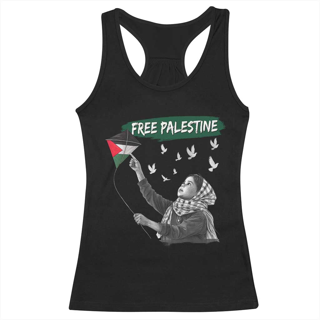 Free Palestine Racerback Tank Top Gaza Palestinian Flag TS10 Black Print Your Wear